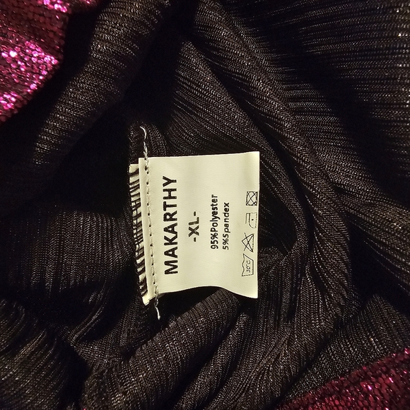 MAKARTHY High Waisted Metallic Purple Shorts Elastic Waist Shiny Sparkly Rave - Picture 3 of 3